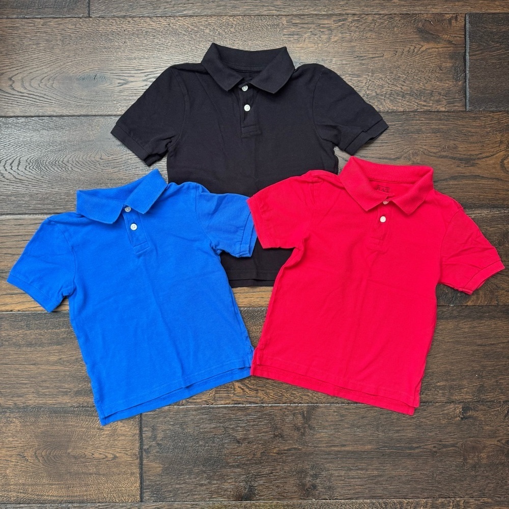 The Children's Place Polo Shirt Trio - Black, Blue, Red